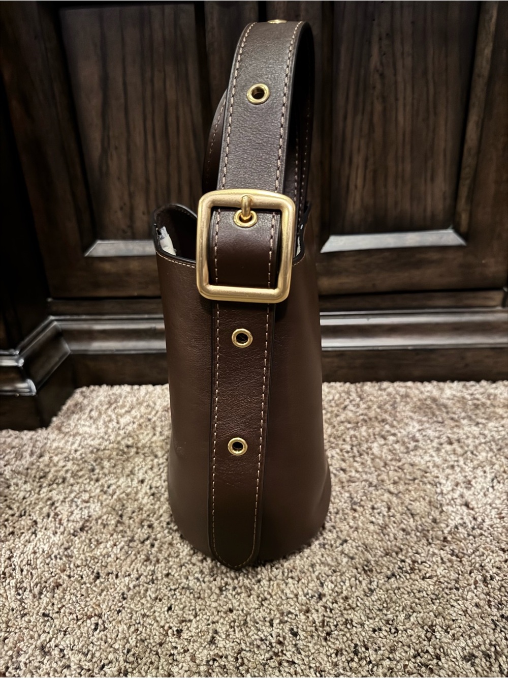 COACH BLEEKER BUCKET BAG 21 Brown Leather Bucket Bag - Picture 3 of 9